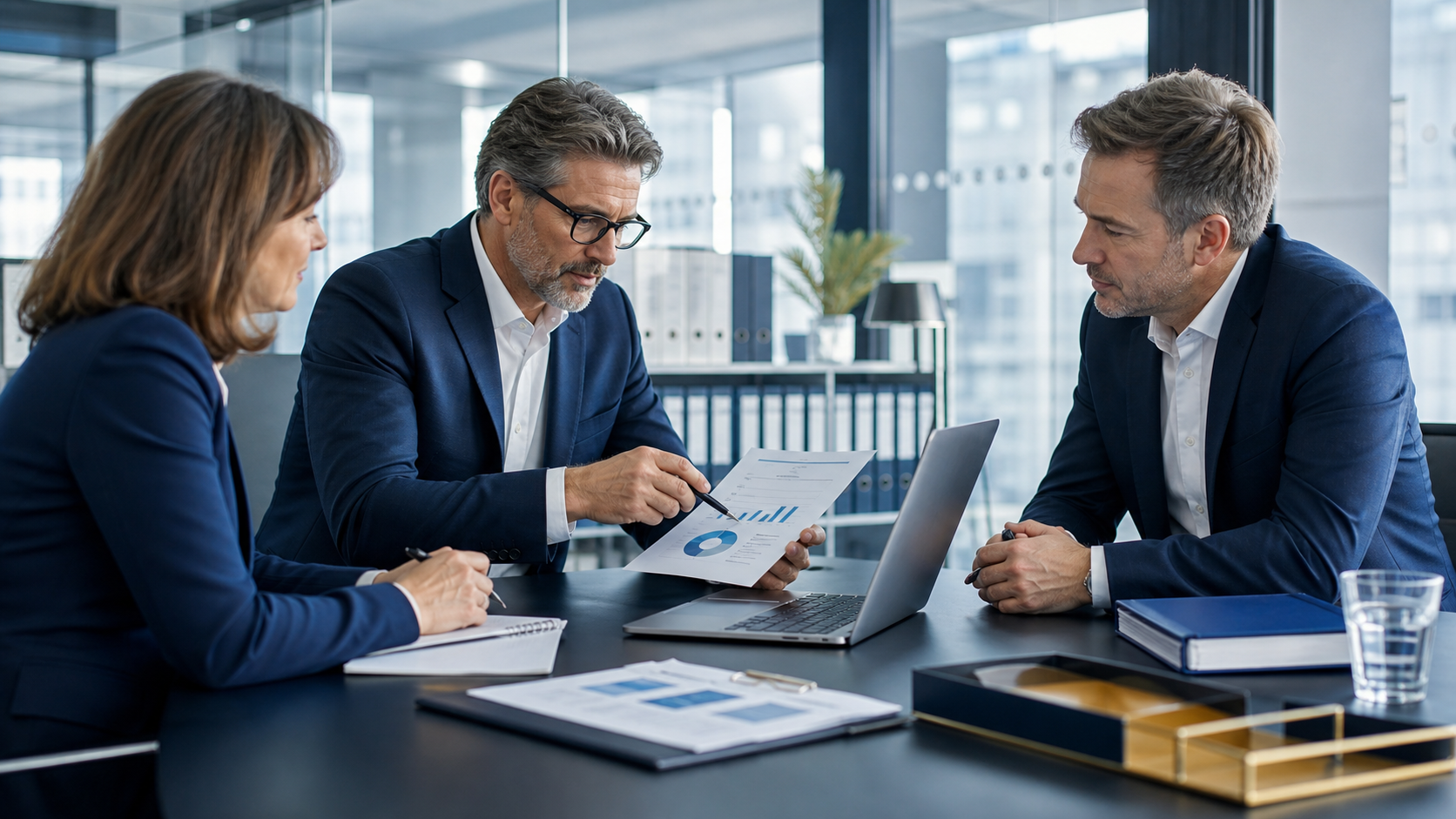 Compliance-Besprechung mit Unterlagen